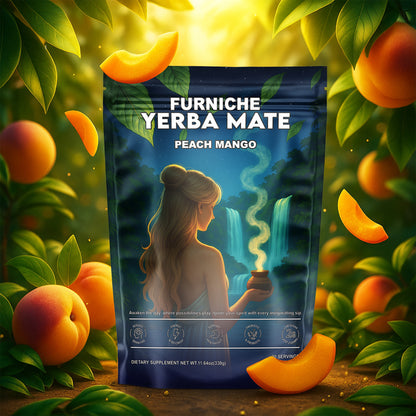 Yerba Mate Instant Tea Powder, 3-in-1 Super Drink for Clean Energy & Brain Fog Support, Prebiotic & Probiotic Drink for Gut Balance & Magic Mind – Yerba Mate Peach Mango 30 Servings